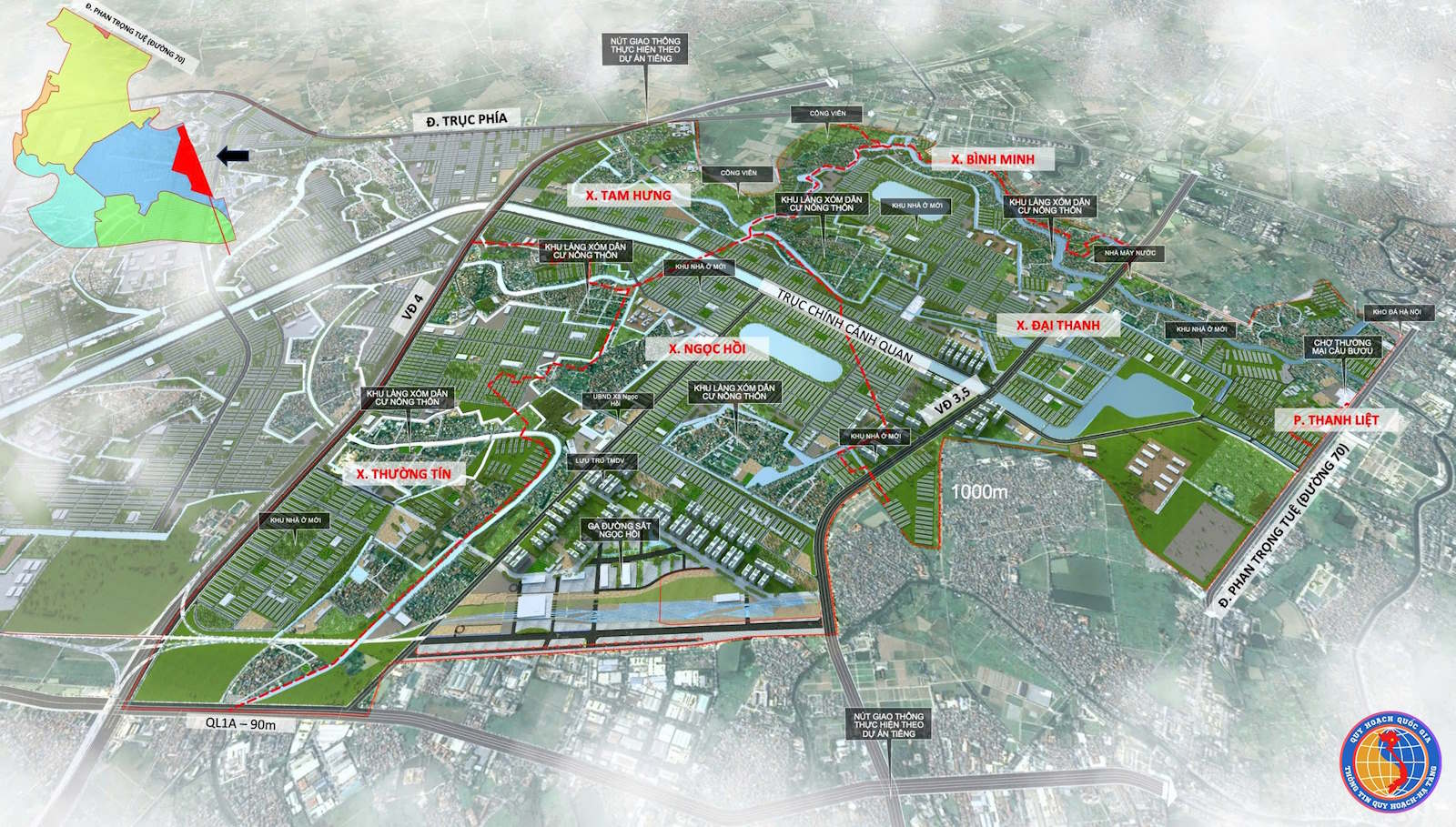 Phối cảnh quy hoạch khu A- dự án khu đô thị thể thao Vinhomes Olympic Ngọc Hồi Hà Nội