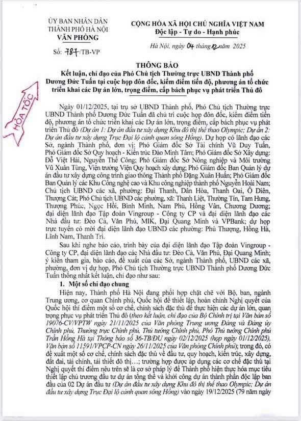 Ảnh công văn 781/TB-VP - Trang 1