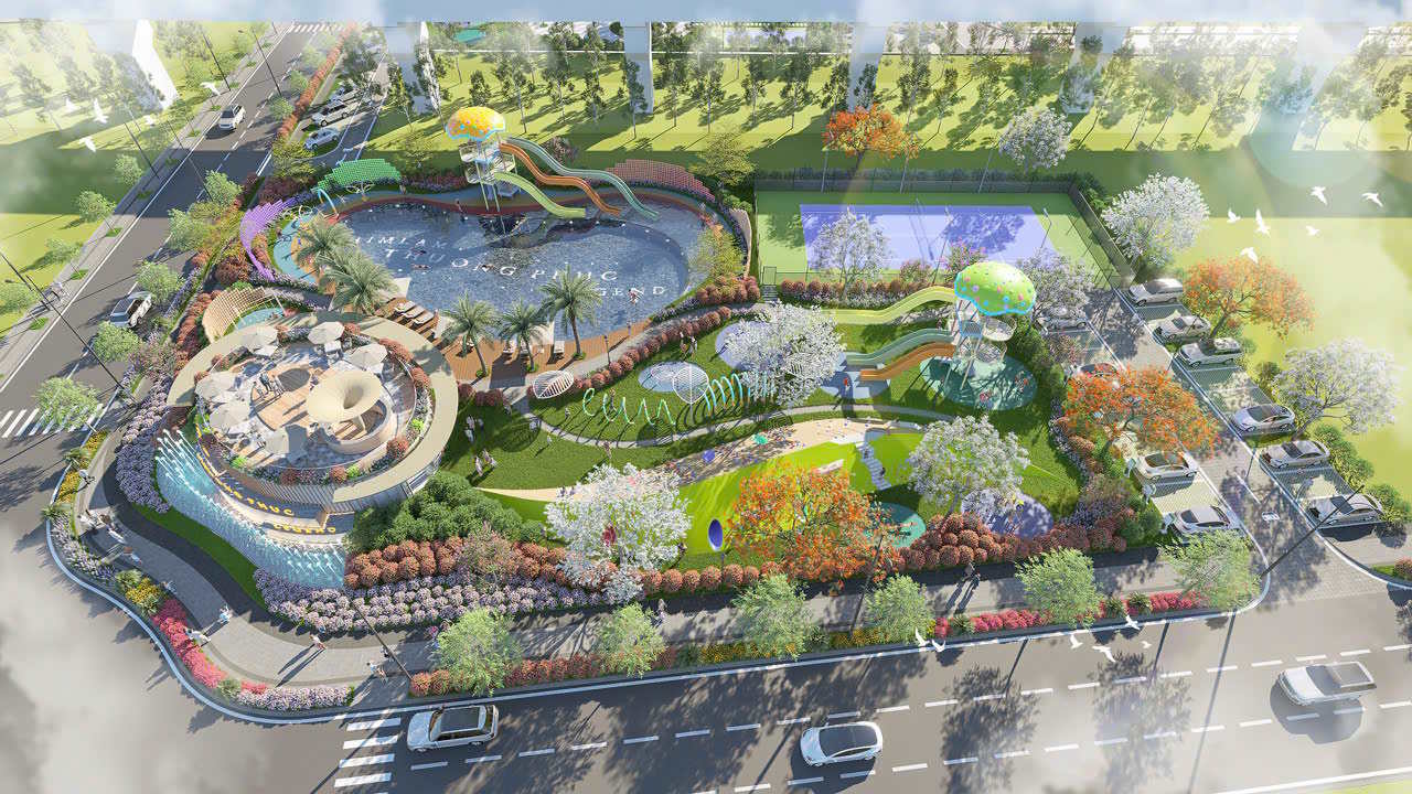 Phối cảnh công viên trung tâm dự án Himlam Thượng Phúc Legend - khu B Vinhomes Olympic Thường Tín