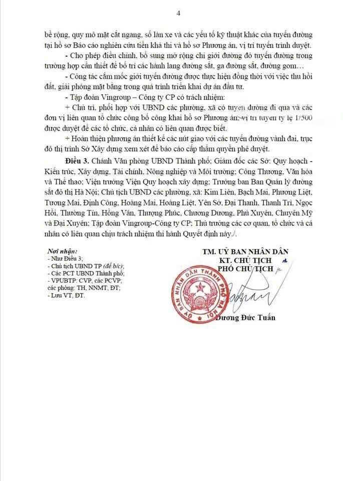 Trang cuối quyết định có chữ ký và trách nhiệm phối hợp của các đơn vị liên quan tuyến Quốc lộ 1A