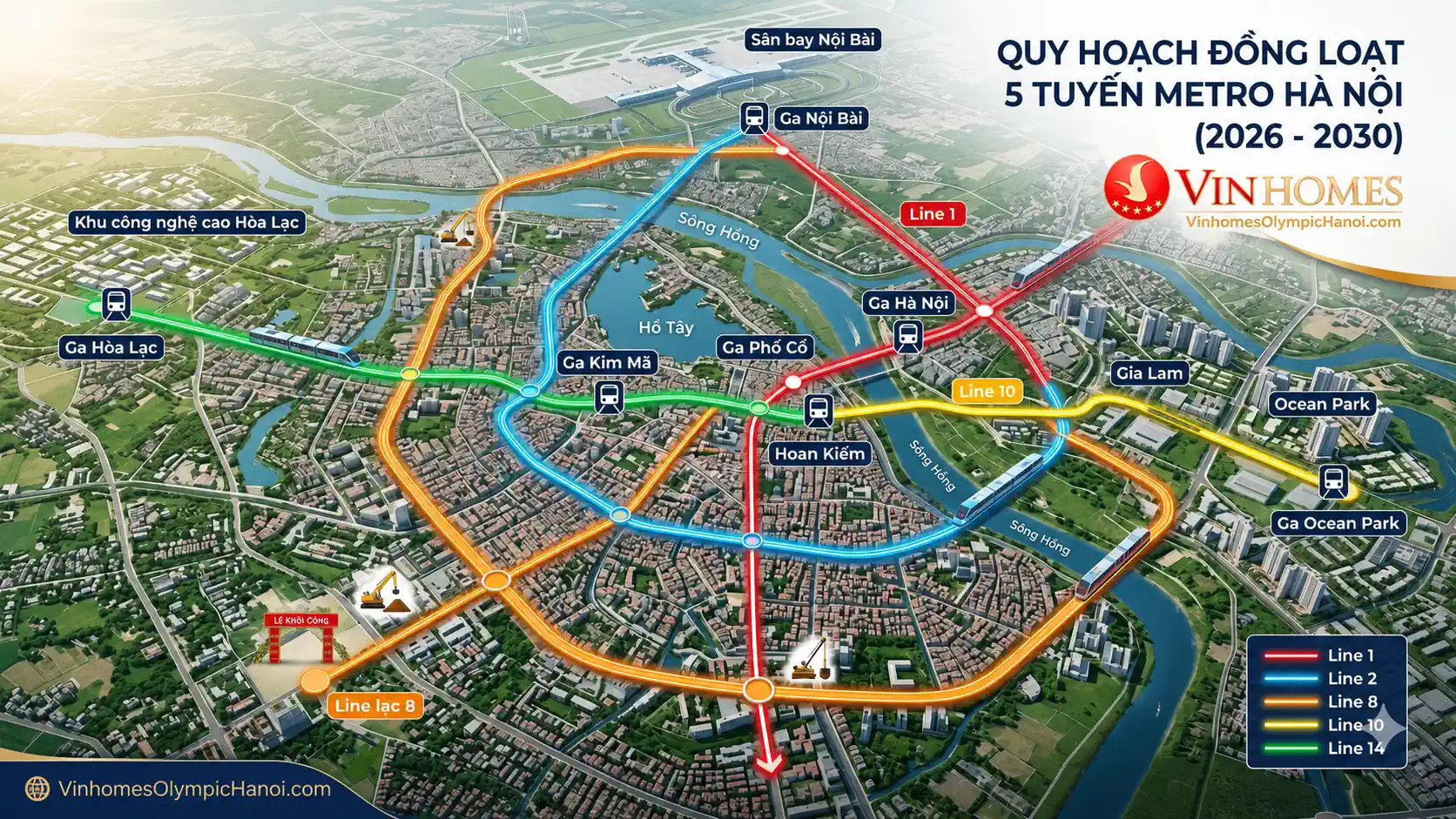 Quy hoạch đồng loạt 5 tuyến metro Hà Nội giai đoạn 2026 2030
