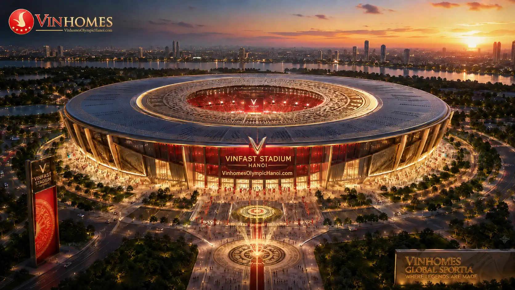 Sân vận động VinFast trong khu đô thị thể thao Vinhomes Olympic