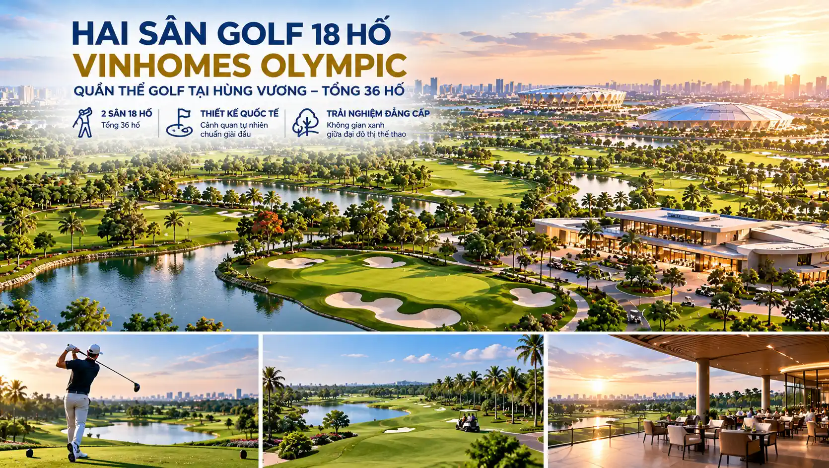 Hai sân Golf 18 hố Vinhomes Olympic